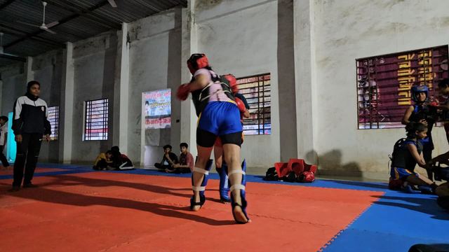 सांडा मुक़ाबले का अभ्यास — वूशु खेल संघ अशोकनगर